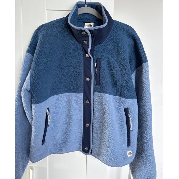 The North Face Women's Blue/Navy Colorblock Cragmont Fleece Jacket, Size M, EUC - Picture 4 of 7